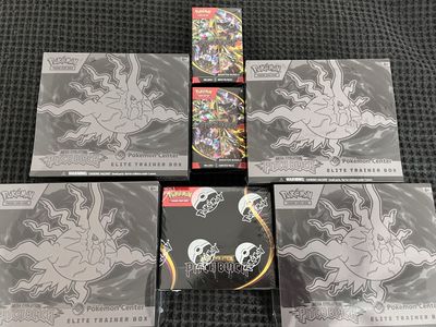 Pokemon cards Pitch Black Pokemon center etbs + booster box and bundles