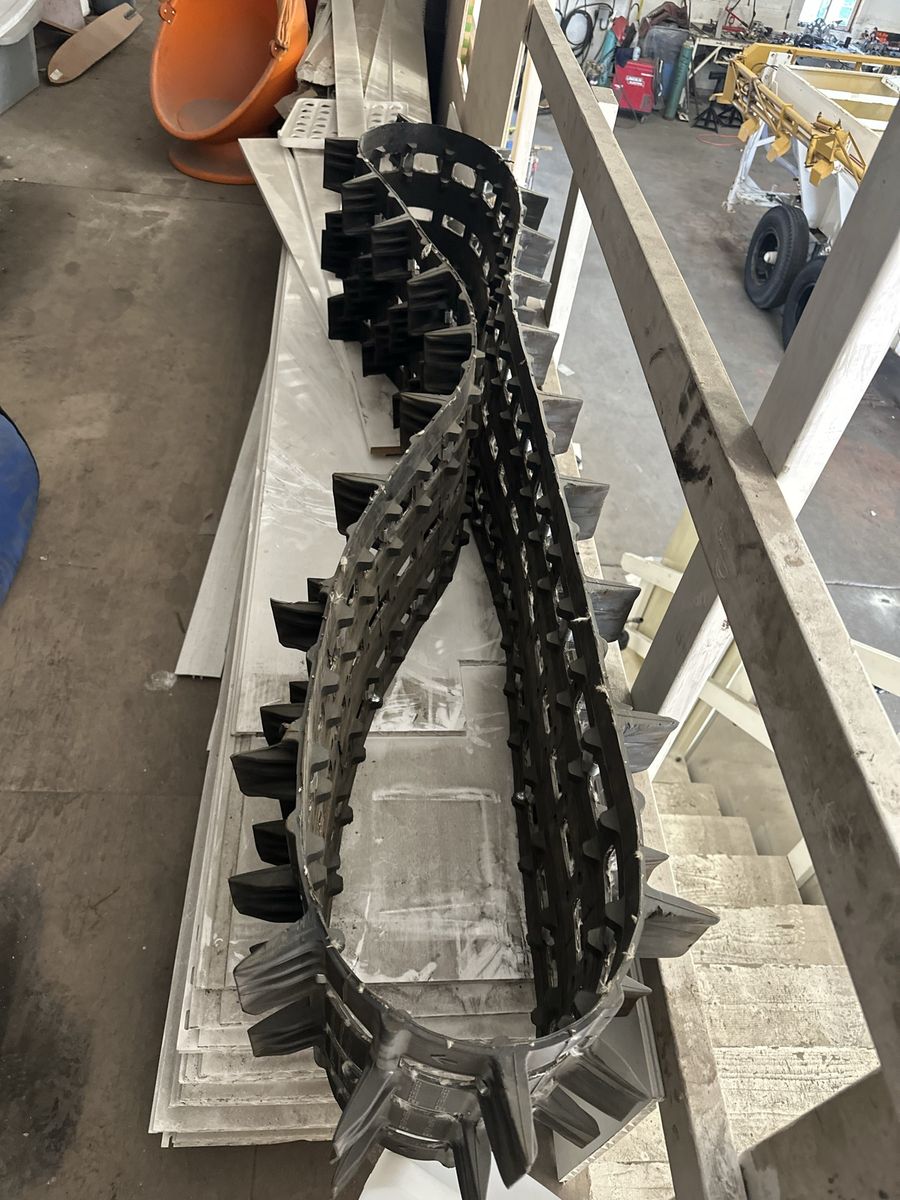 Used Snowmobile Track - Black, Durable, All-Season Traction