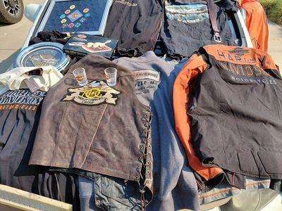Harley-Davidson X-Large Clothing Lot - Tees, Leather Vest & Jacket