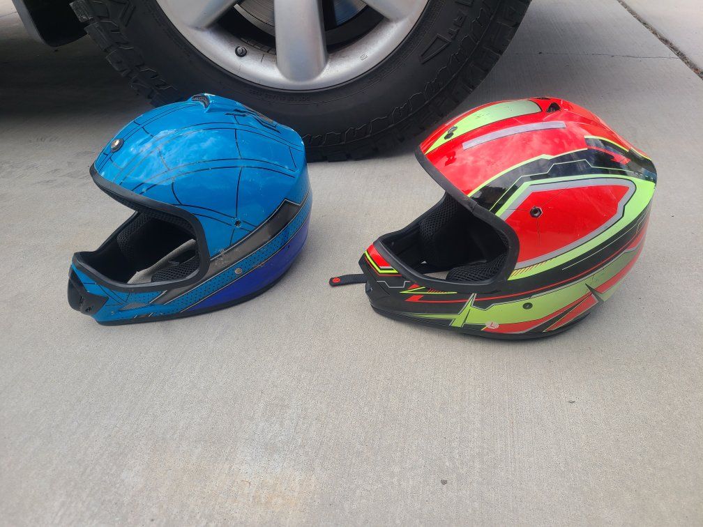 ATV helmets youth large (also fits adult xs)