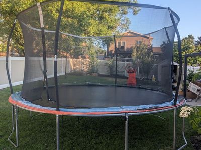 Used Outdoor Trampoline with Enclosure - Large Round Jumping Mat