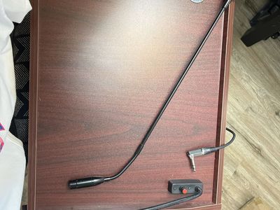 Unbranded Podium/Lectern with Integrated Gooseneck Microphone and Light