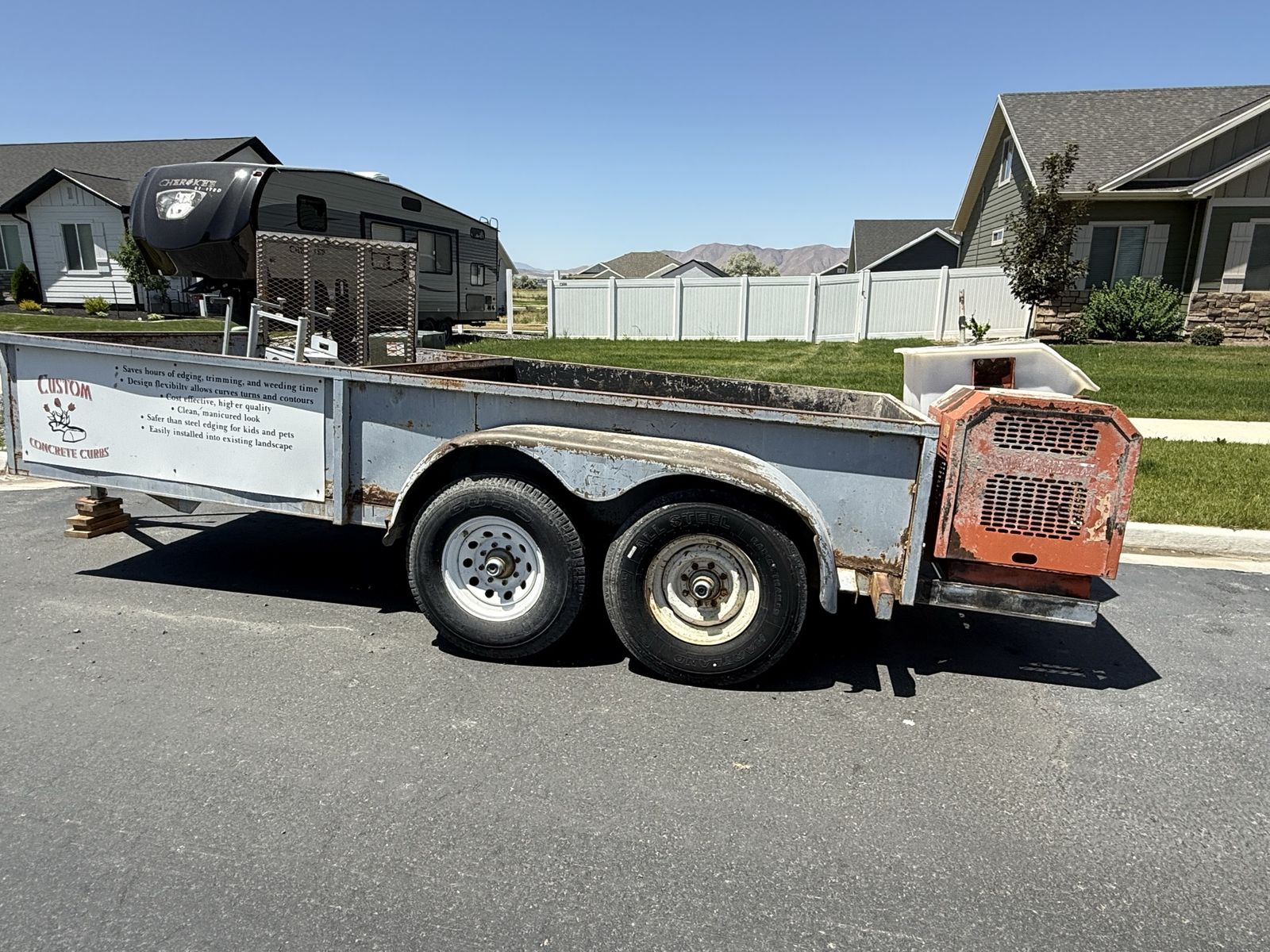 Curbing trailer for sale or trade