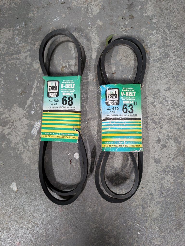 Dial Precision Engineered V-Belt Set - 4L-680 (68") & 4L-630 (63") Fractional HP