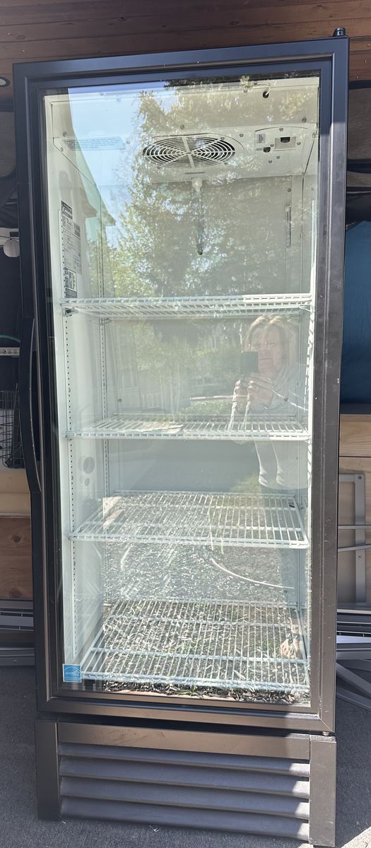 True GDM-12-HC~TSL01 24 7/8" Black Refrigerated Glass Door Merchandiser with LED Lighting