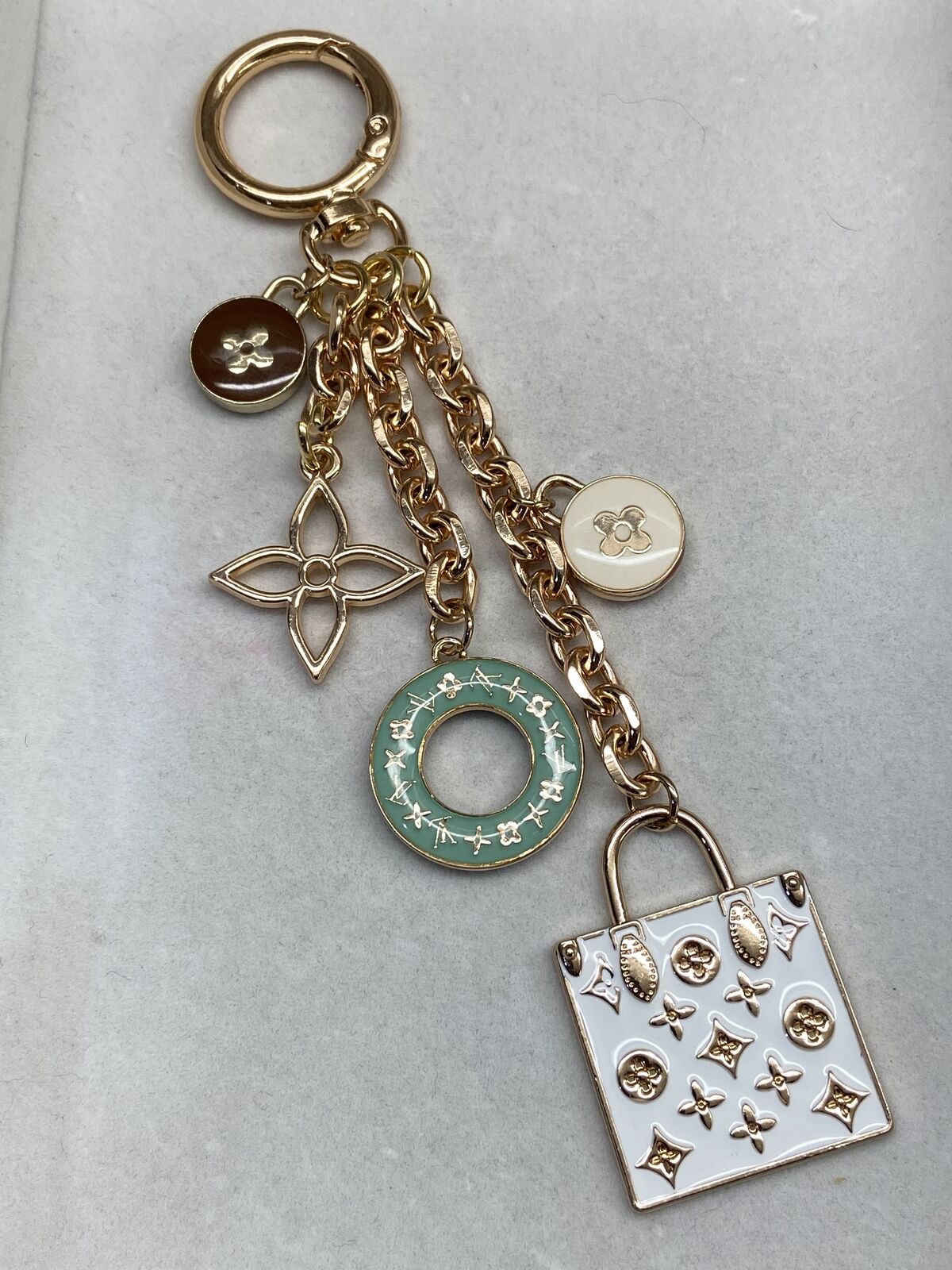 Donut And Skittle Keychain Bag Charm