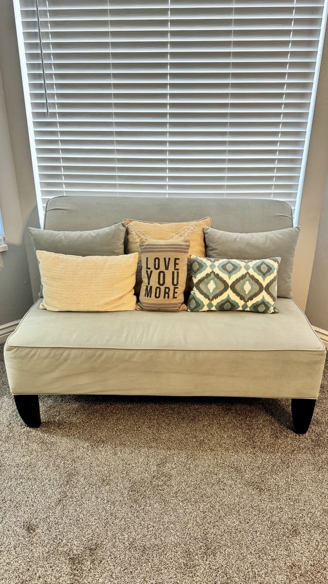 Teal Sofa With Pillows