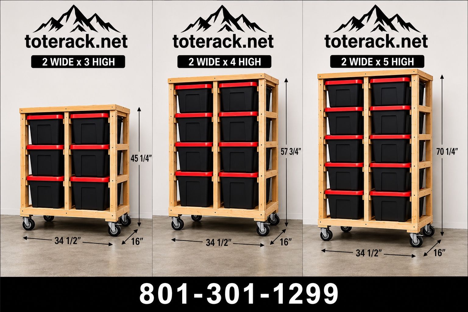Mobile tote rack storage