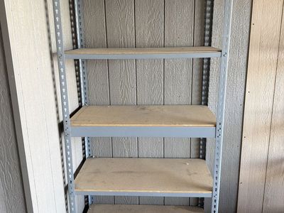 Gray 5-Tier Adjustable Metal Shelving Unit with Particle Board Shelves