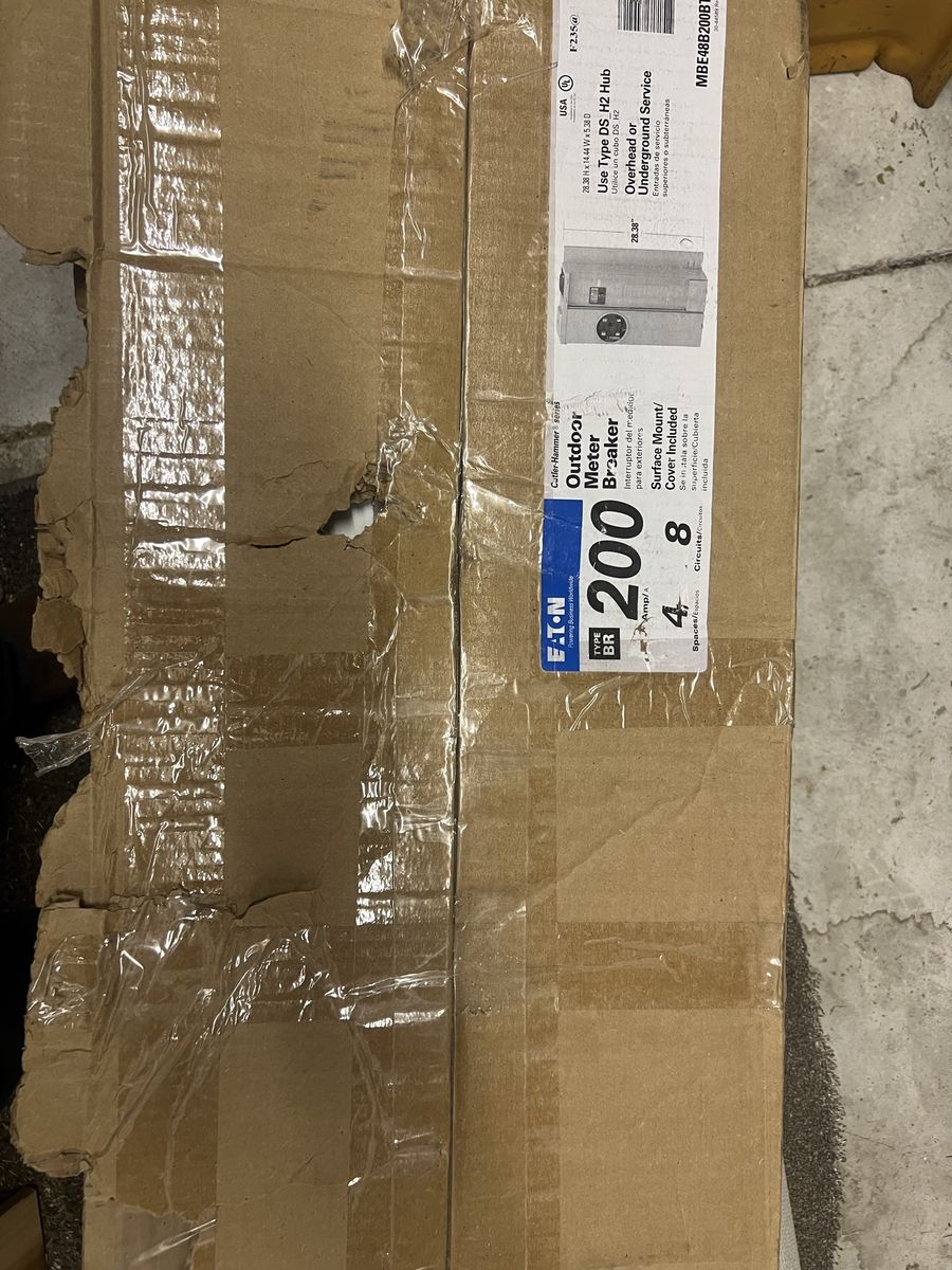 Eaton BR Type DS 200A Outdoor Meter Breaker Surface Mount Overhead/Underground Service