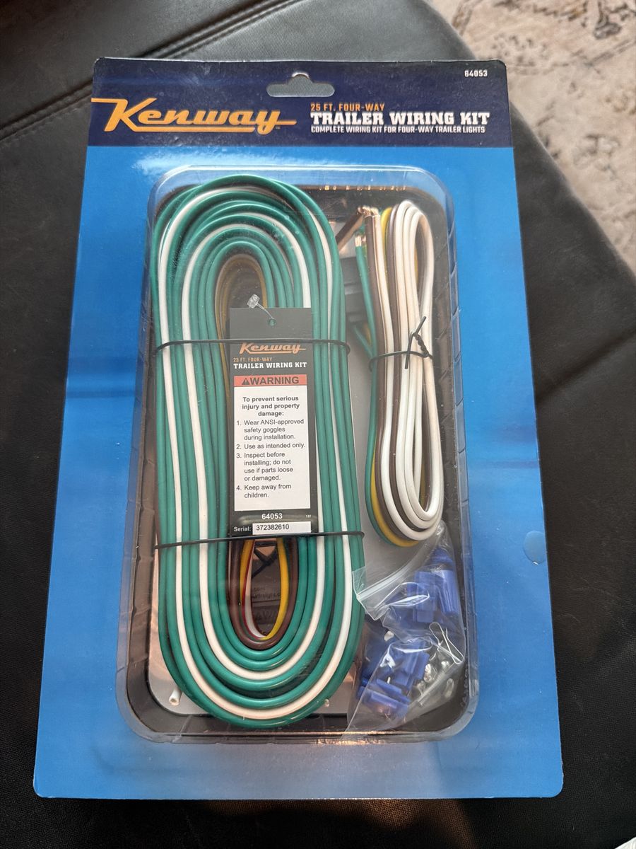 Kenway 25 ft. Four-Way Trailer Wiring Kit for Trailer Lights - New, Complete Kit