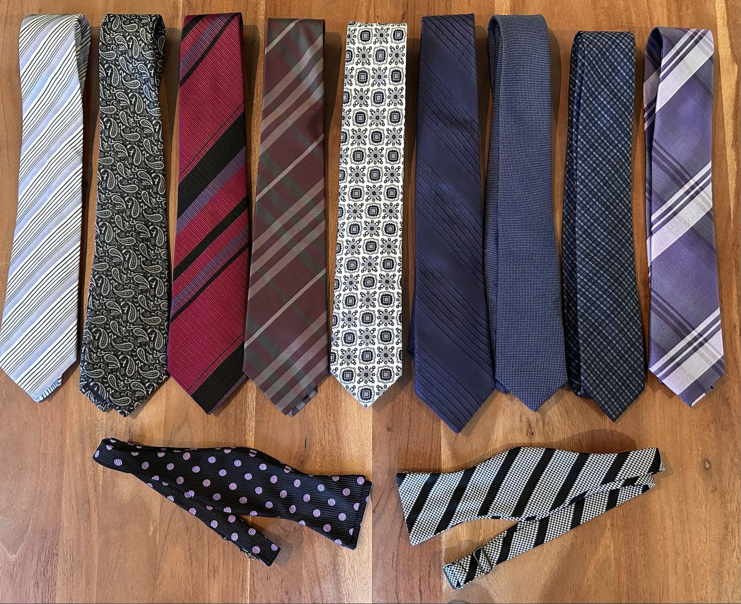Designer Men’s Silk Tie & Bow Tie Lot – Burberry, Etro, Hugo Boss