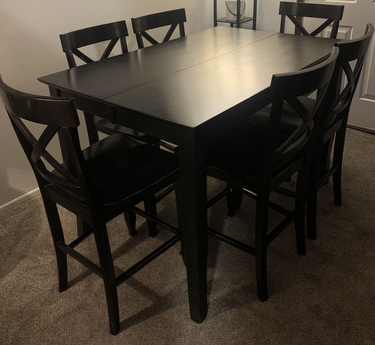 GORGEOUS HIGH-TOP DINING SET W/ 6 MATCHING CHAIRS