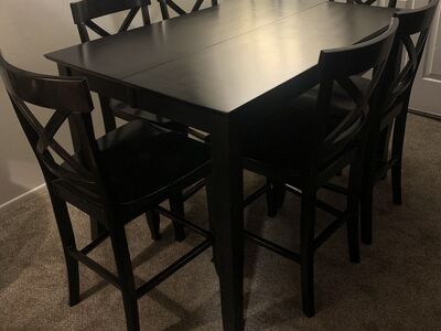 GORGEOUS HIGH-TOP DINING SET W/ 6 MATCHING CHAIRS