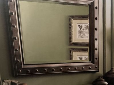 Decorative Wall Mirror with Rivet Frame Details