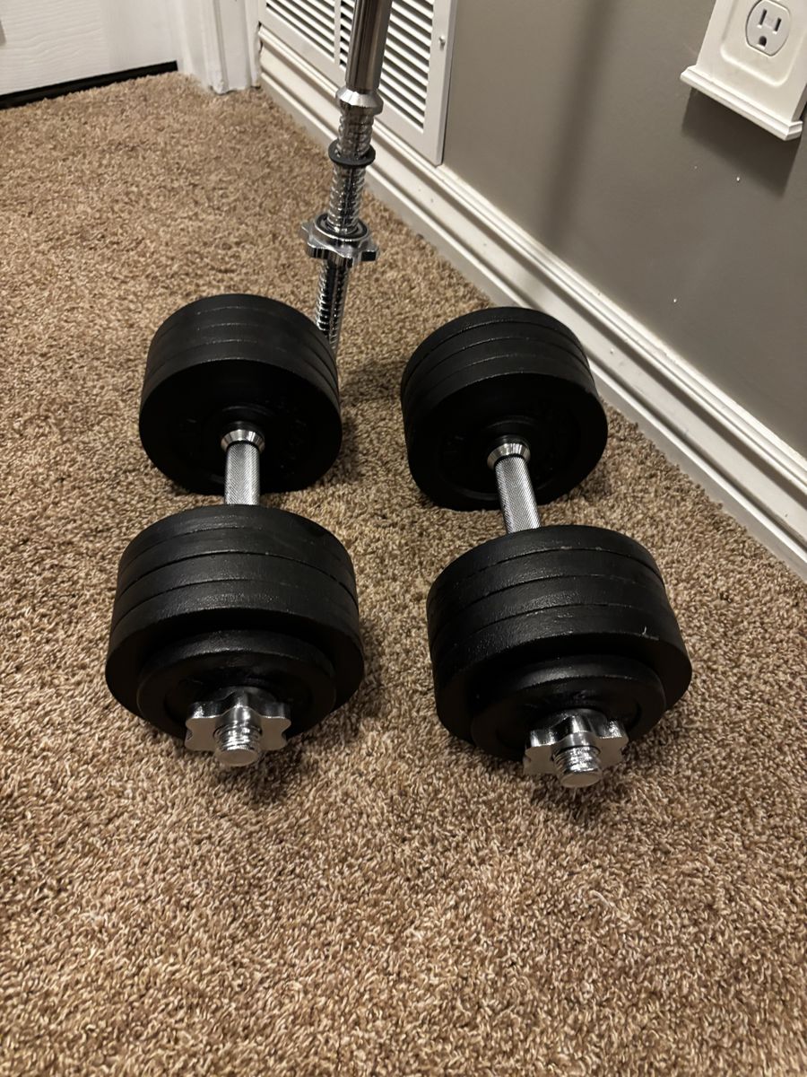 Adjustable Dumbbells with Bicep Bar