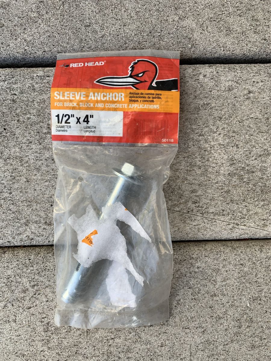 Red Head Sleeve Anchor 1/2" x 4" for Brick, Block and Concrete