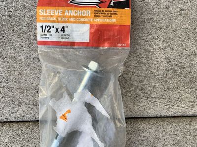 Red Head Sleeve Anchor 1/2" x 4" for Brick, Block and Concrete