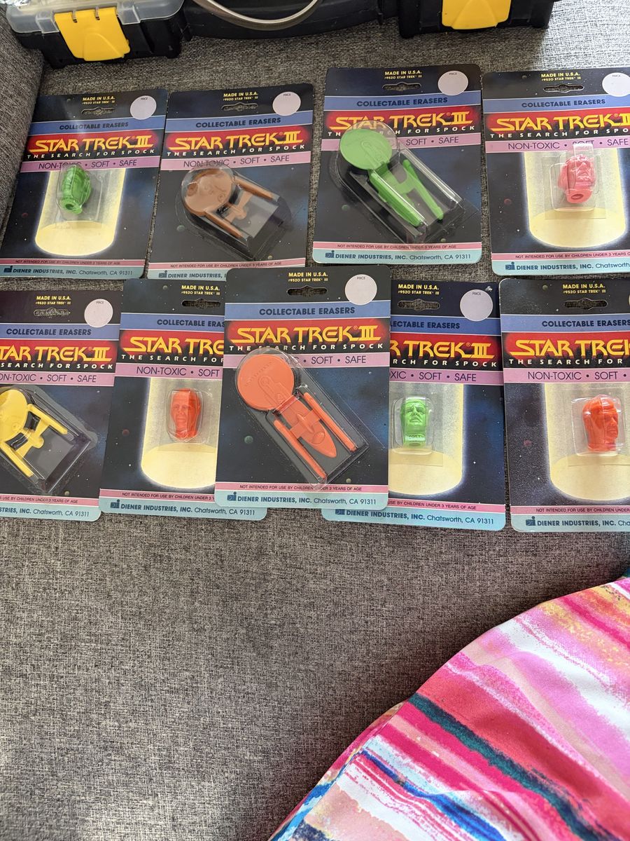 Vintage Star Trek III Collectable Erasers - The Search For Spock - Diener Industries