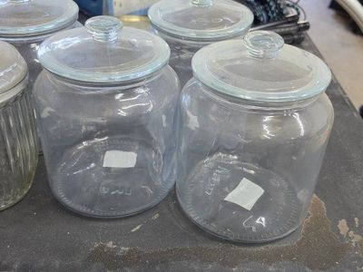 IKEA KORKEN Clear Glass Jars with Lids - Set of 5, Various Sizes, Kitchen Food Storage