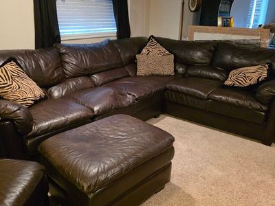 Leather Sectional/ oversized chair