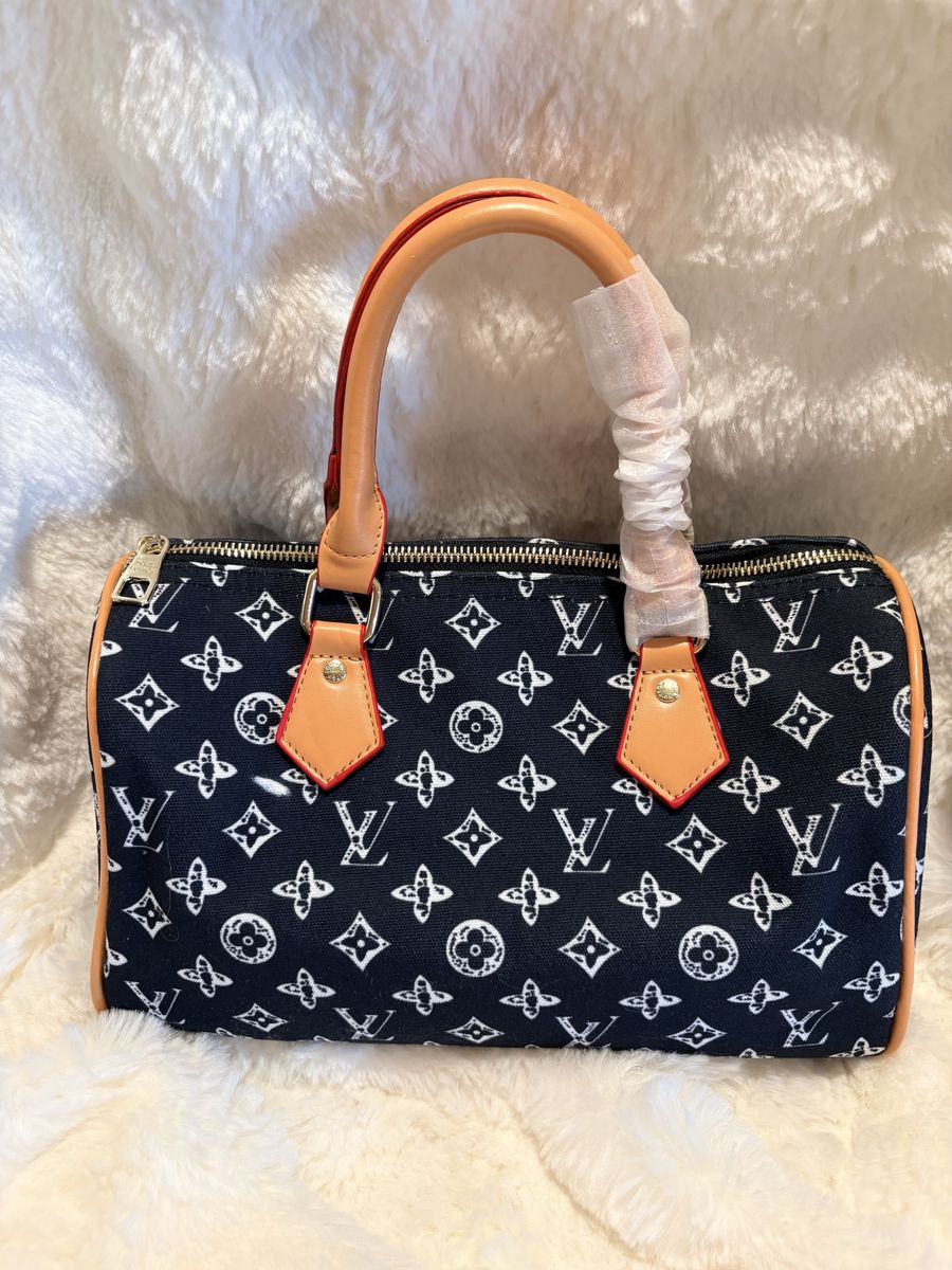 Black Denim Speedy Bag NIB 12 in