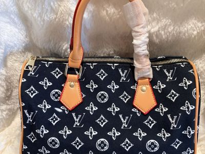 Black Denim Speedy Bag NIB 12 in