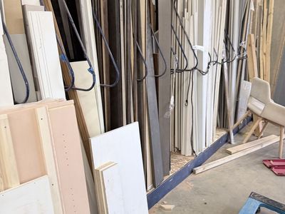 Heavy-Duty Steel Vertical Storage Rack for Lumber, Molding, Trim, or Sheet Goods - Blue