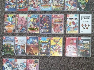 Nintendo Switch Game Bundle: Mario Kart 8, Super Mario Odyssey, Minecraft, Luigi's Mansion 3 & More