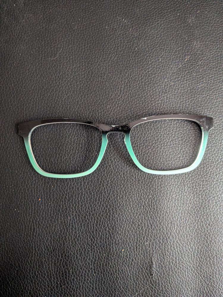 Black and Teal Eyeglasses Toppers. Made for Pair Eyewear the Casper.