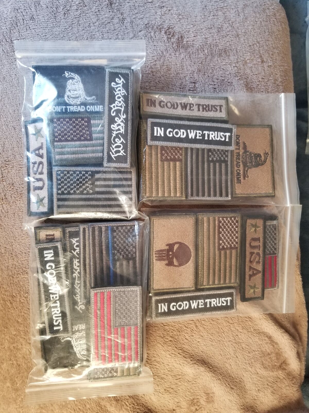 12pc USA Flag Patch Thin Blue Line Set - Mint Condition Never Used