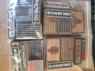 12pc USA Flag Patch Thin Blue Line Set - Mint Condition Never Used