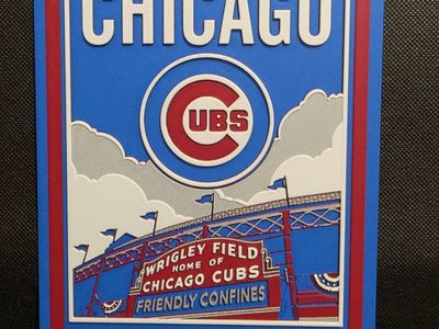 Chicago Cubs Wrigley Field 3D Layered Sign Wall Decor