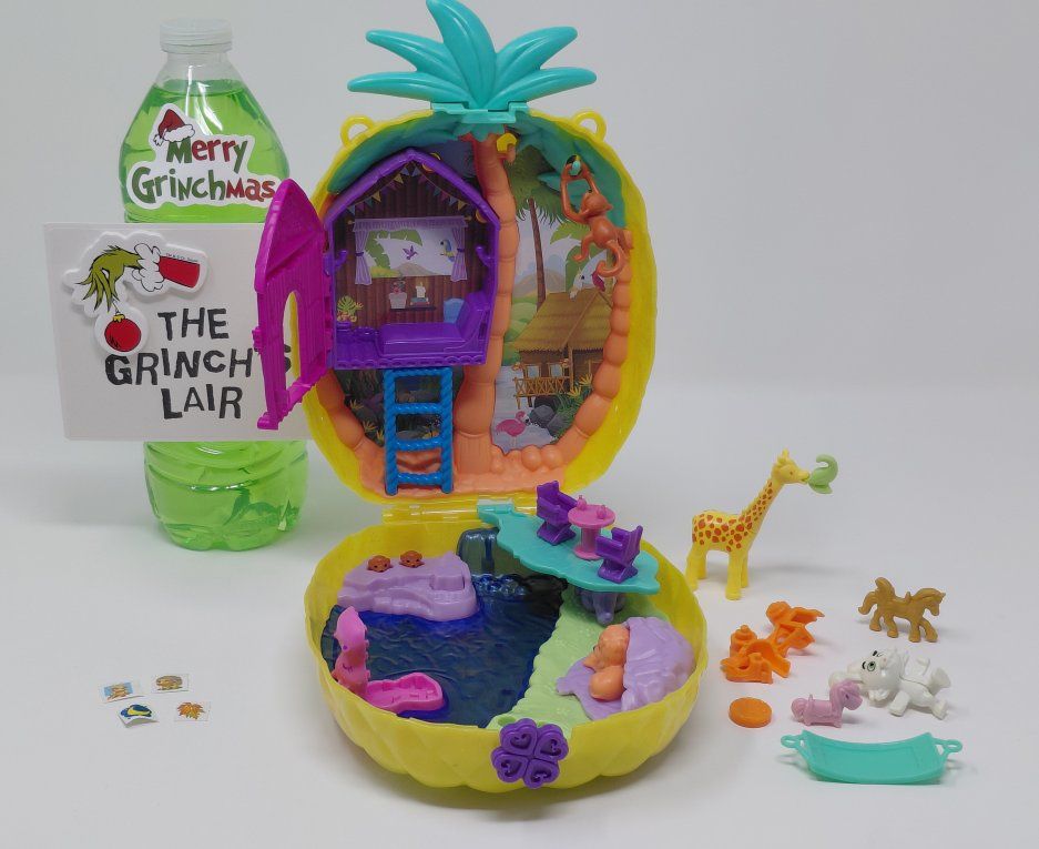 Polly Pocket Pineapple Tropical Compact LOADED with Accessories!