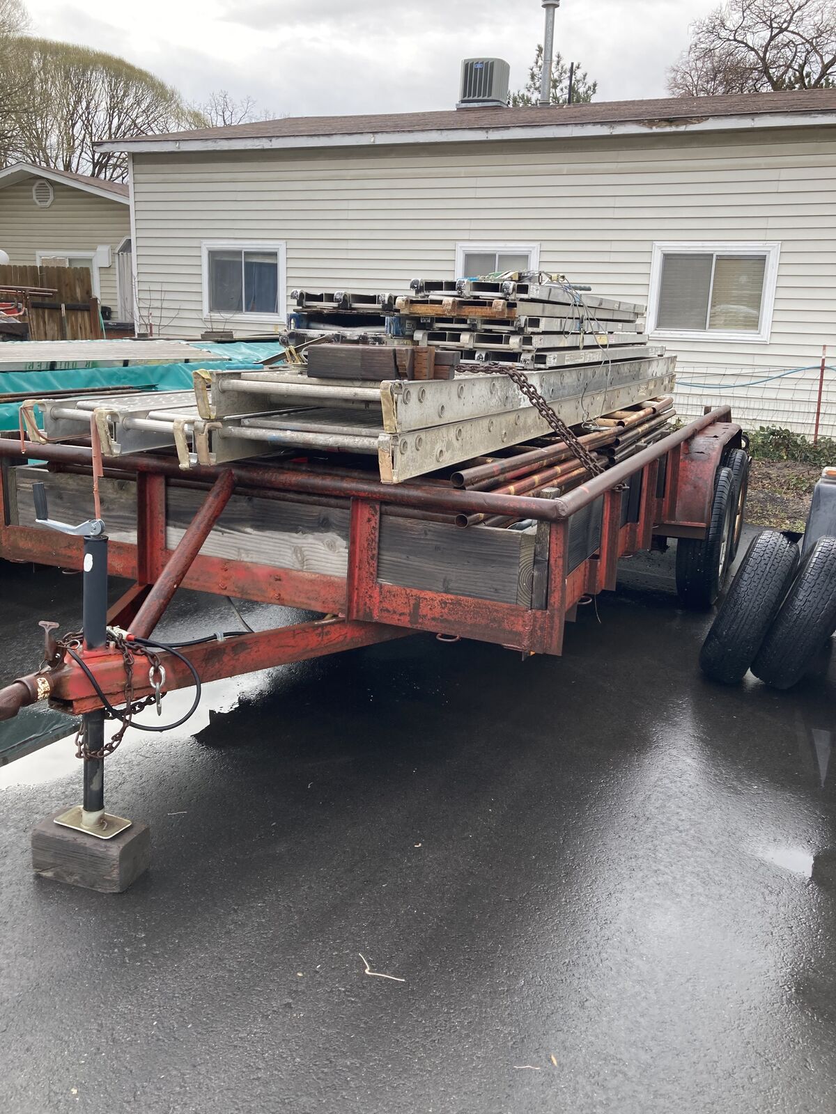 Scaffolding and trailer