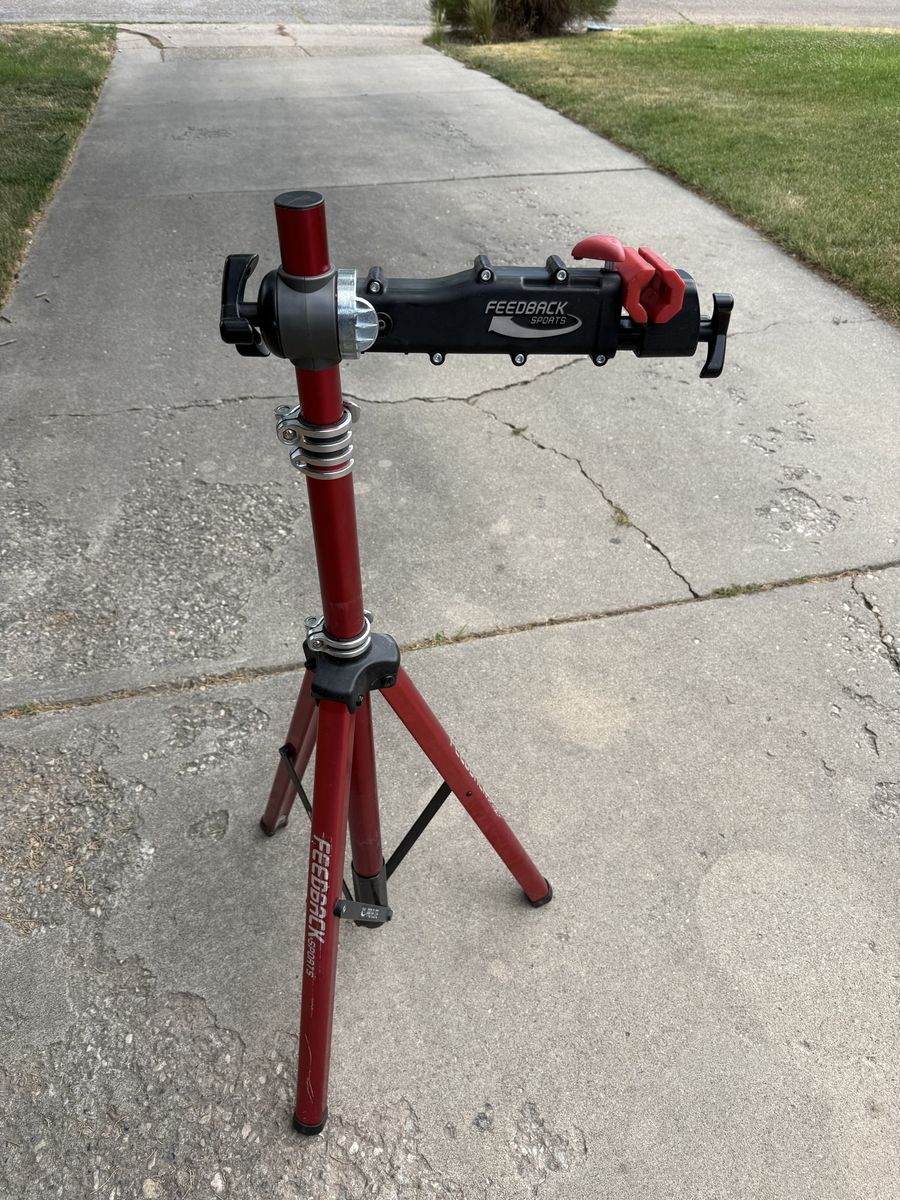 Feedback Sports Pro-Elite Repair Stand - Red Portable Bike Maintenance Workstand
