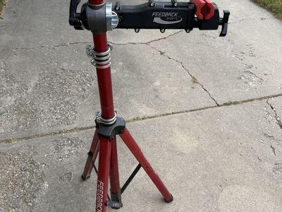 Feedback Sports Pro-Elite Repair Stand - Red Portable Bike Maintenance Workstand