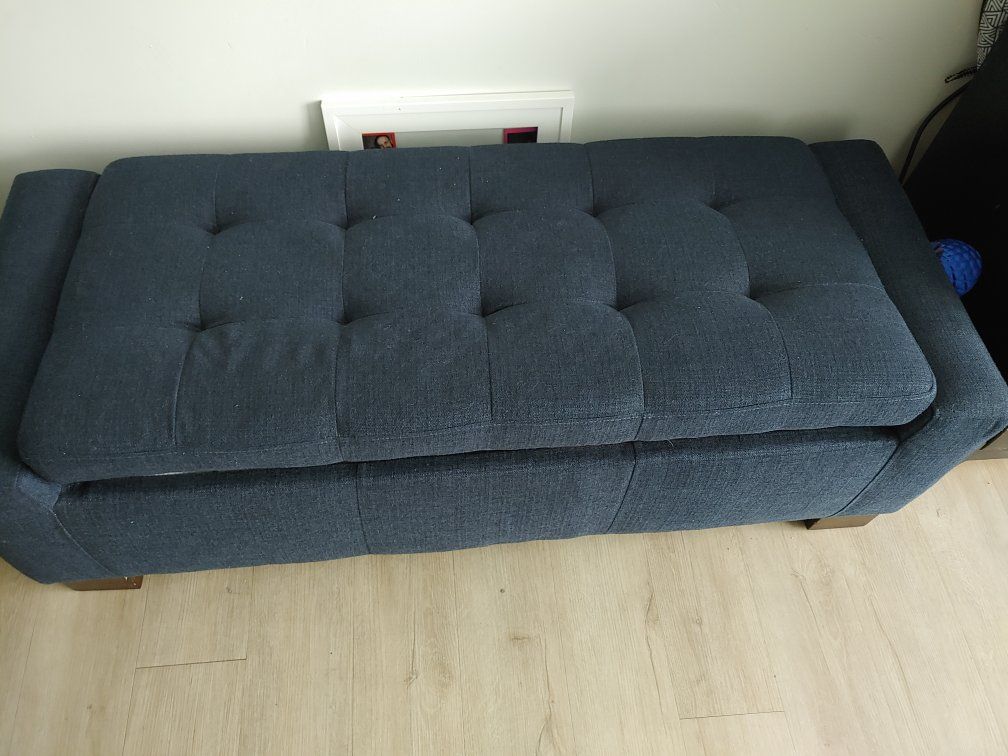 Navy Blue Bench w/ Storage