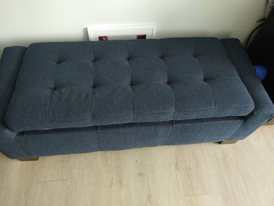 Navy Blue Bench w/ Storage