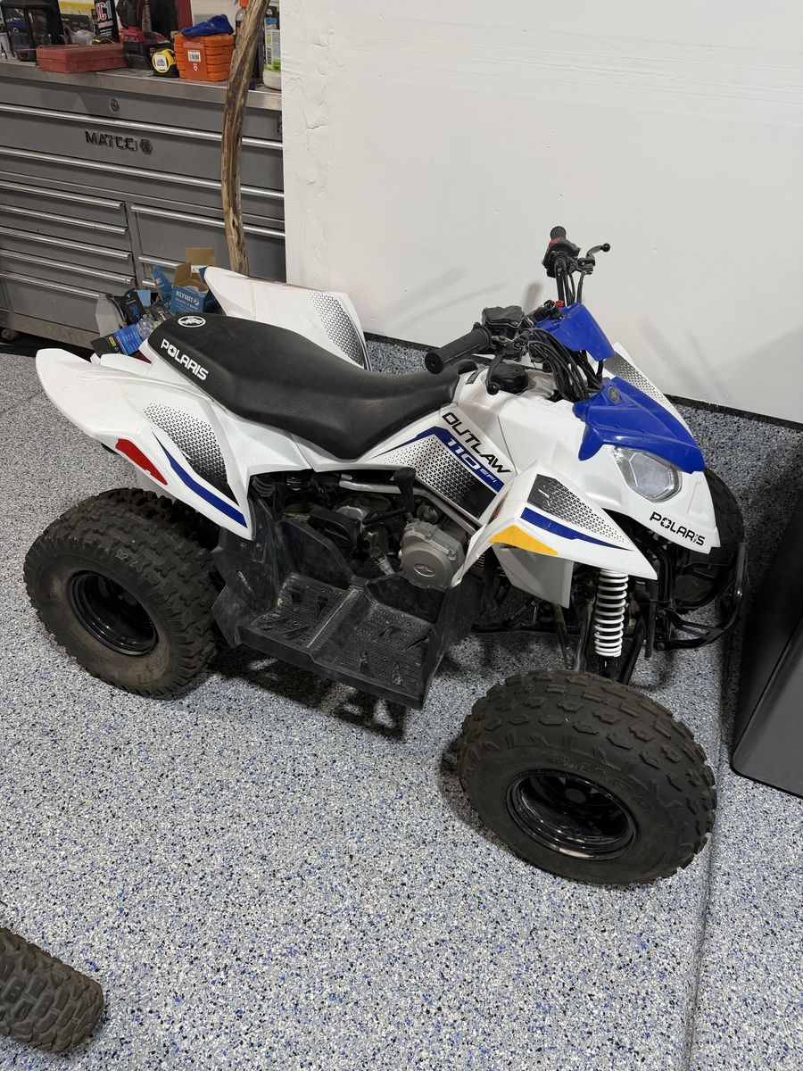 2024 Polaris Outlaw 110 EFI Youth ATV - White/Blue
