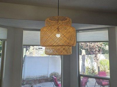 Woven Bamboo Tiered Pendant Light Fixture