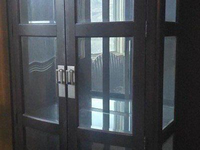 3 Shelf Wood & Glass Curio "Interior Light"