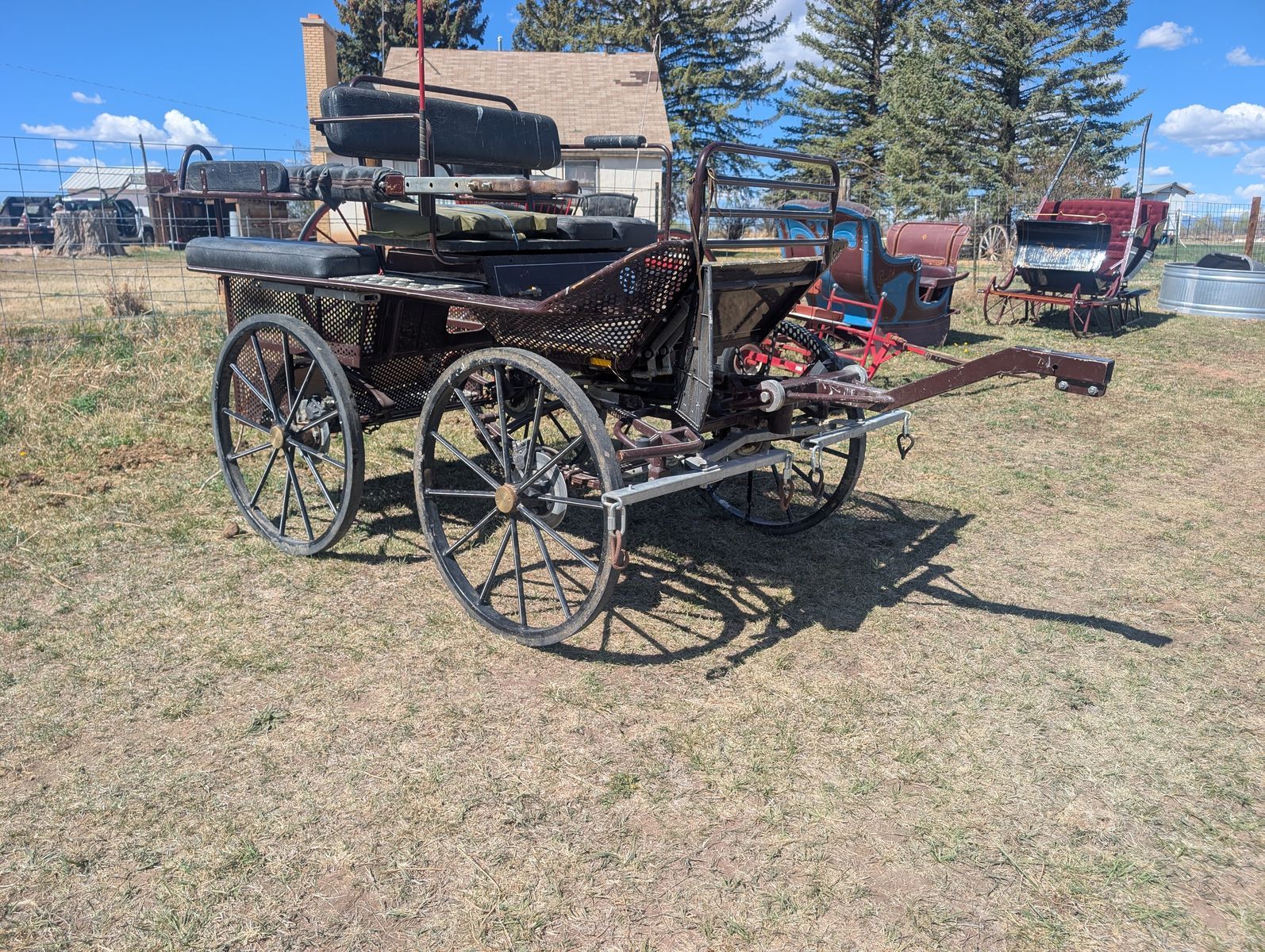 Horse drawn Polish made racing carriage.