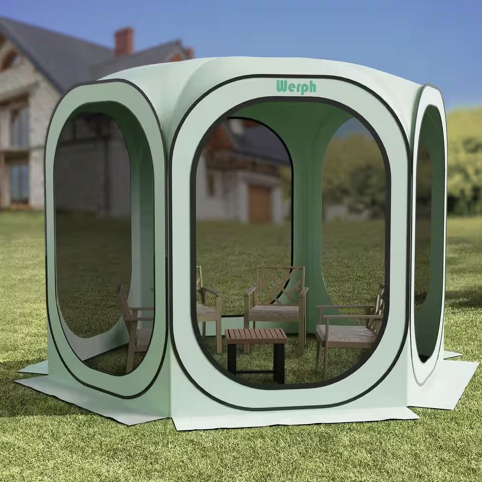 Werph 10 ft. x 10 ft. Green Portable Canopy Tent with Mesh Mosquito Net, Screen House Room Camping Canopy Shade Tent