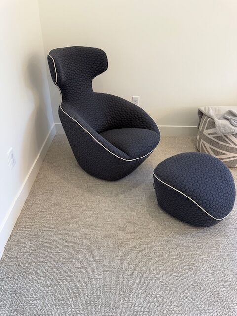 Roche Bobois – Custom “blue” chair + ottoman: Retail $3,800 | Sale $2,650