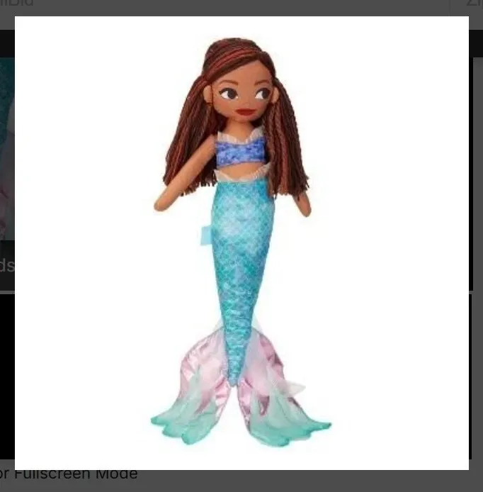 NEW, Disney The Little Mermaid Ariel Pillow Plush Doll Bedding Live Action Movie