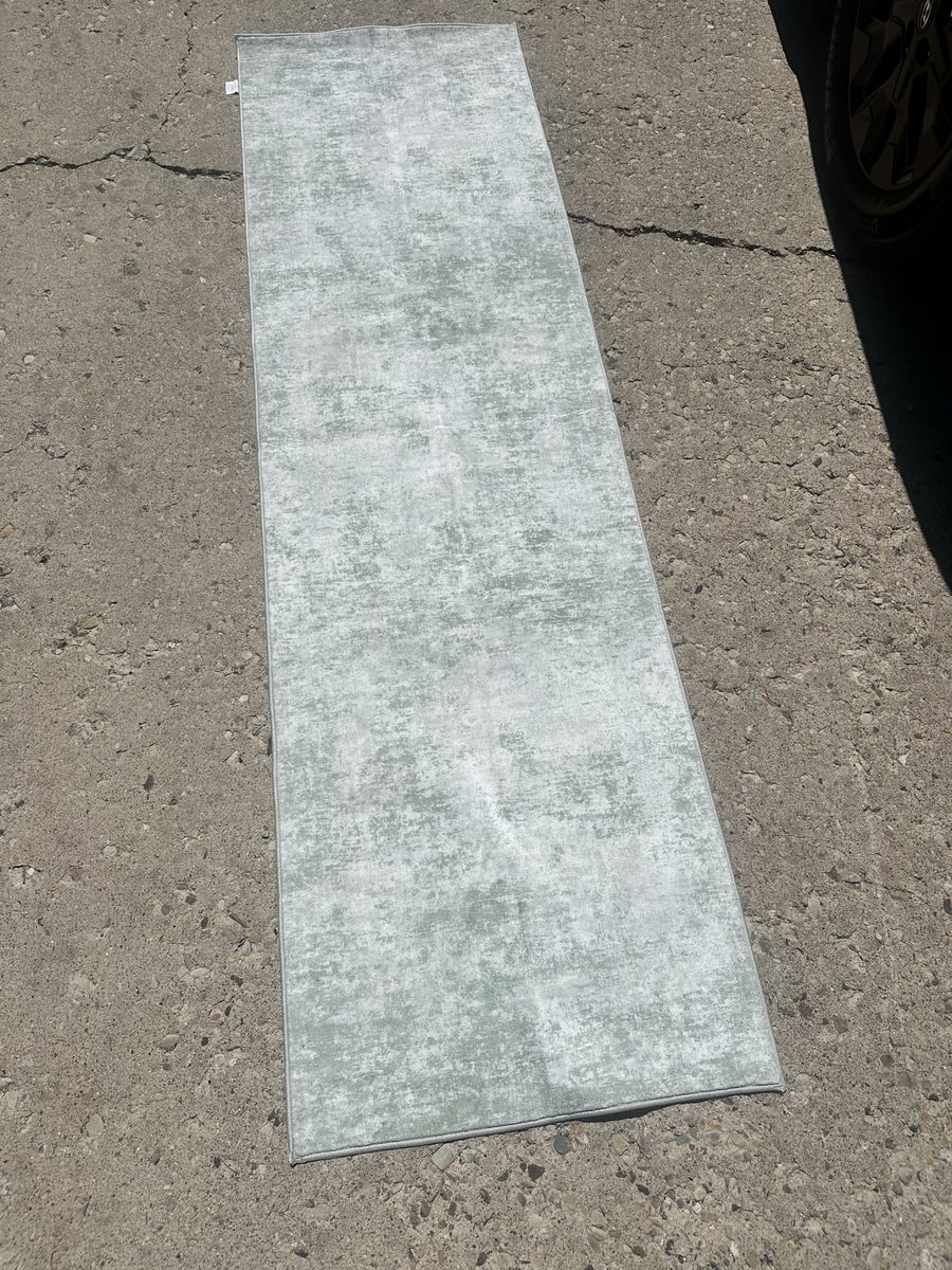 Modern Abstract Light Green Area Rug - 2' x 7’ Runner for Hallway/Entryway