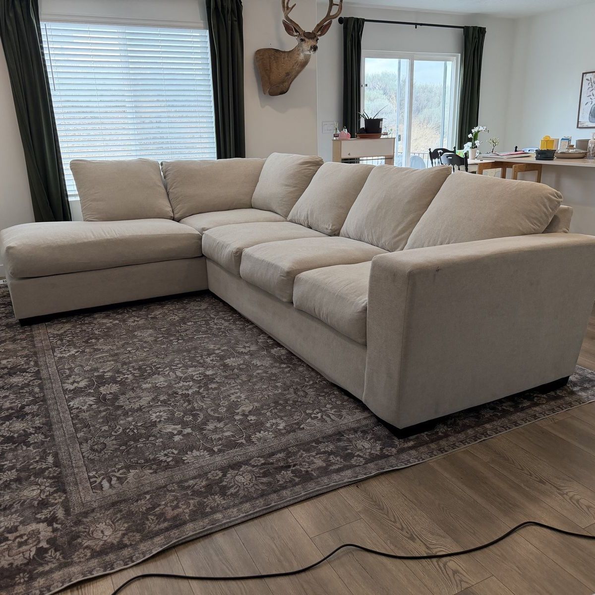 RCWilley Light Beige Sectional Couch with Left-Facing Chaise