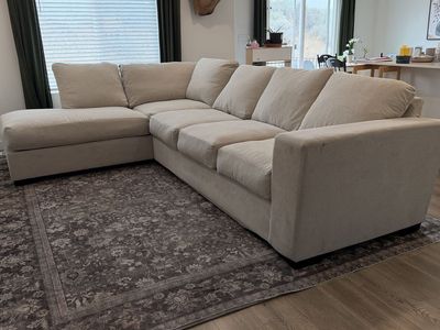 RCWilley Light Beige Sectional Couch with Left-Facing Chaise
