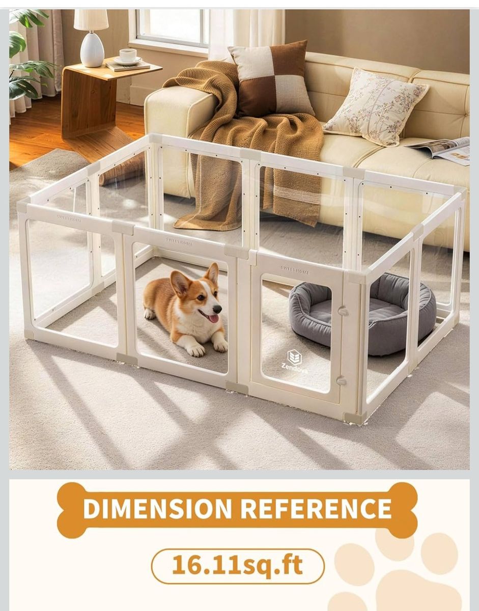 NEW Climbome Clear Acrylic Pet Playpen DAMAGE